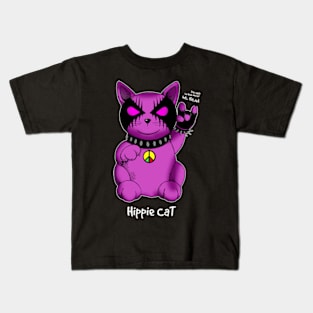 hippie cat Kids T-Shirt